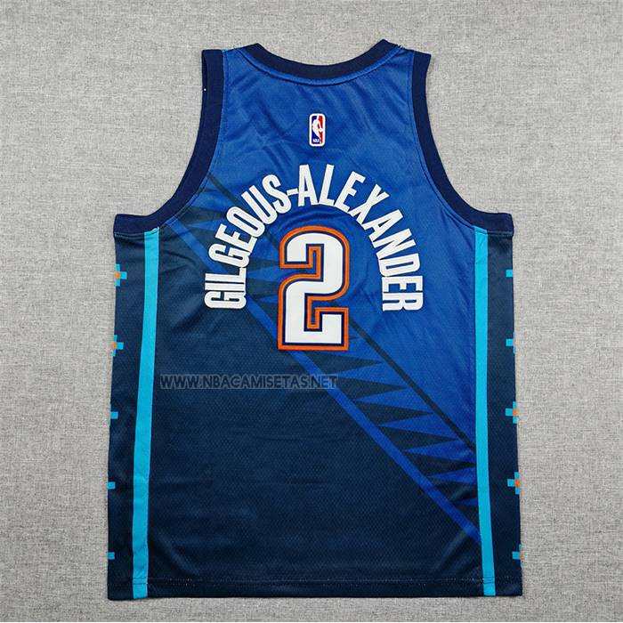 Camiseta Nino Oklahoma City Thunder Shai Gilgeous Alexander NO 2 Ciudad 2025-26 Azul